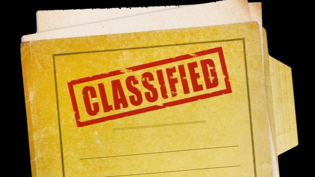 Old folder with Classified stamp on it