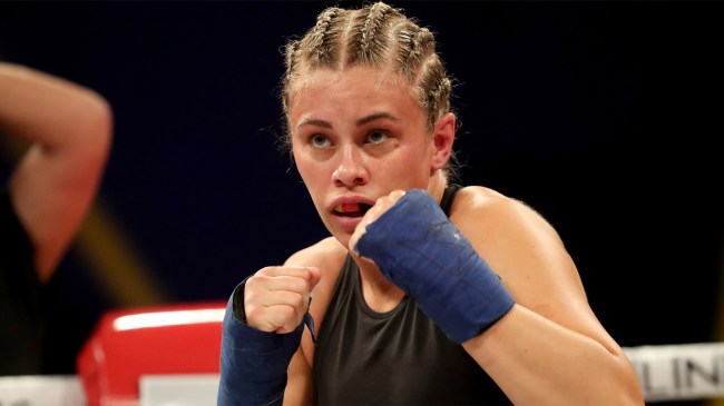 Paige VanZant fights Britain Hart during BKFC KnuckleMania