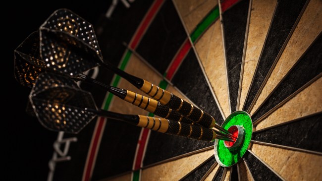 Darts in dartboard