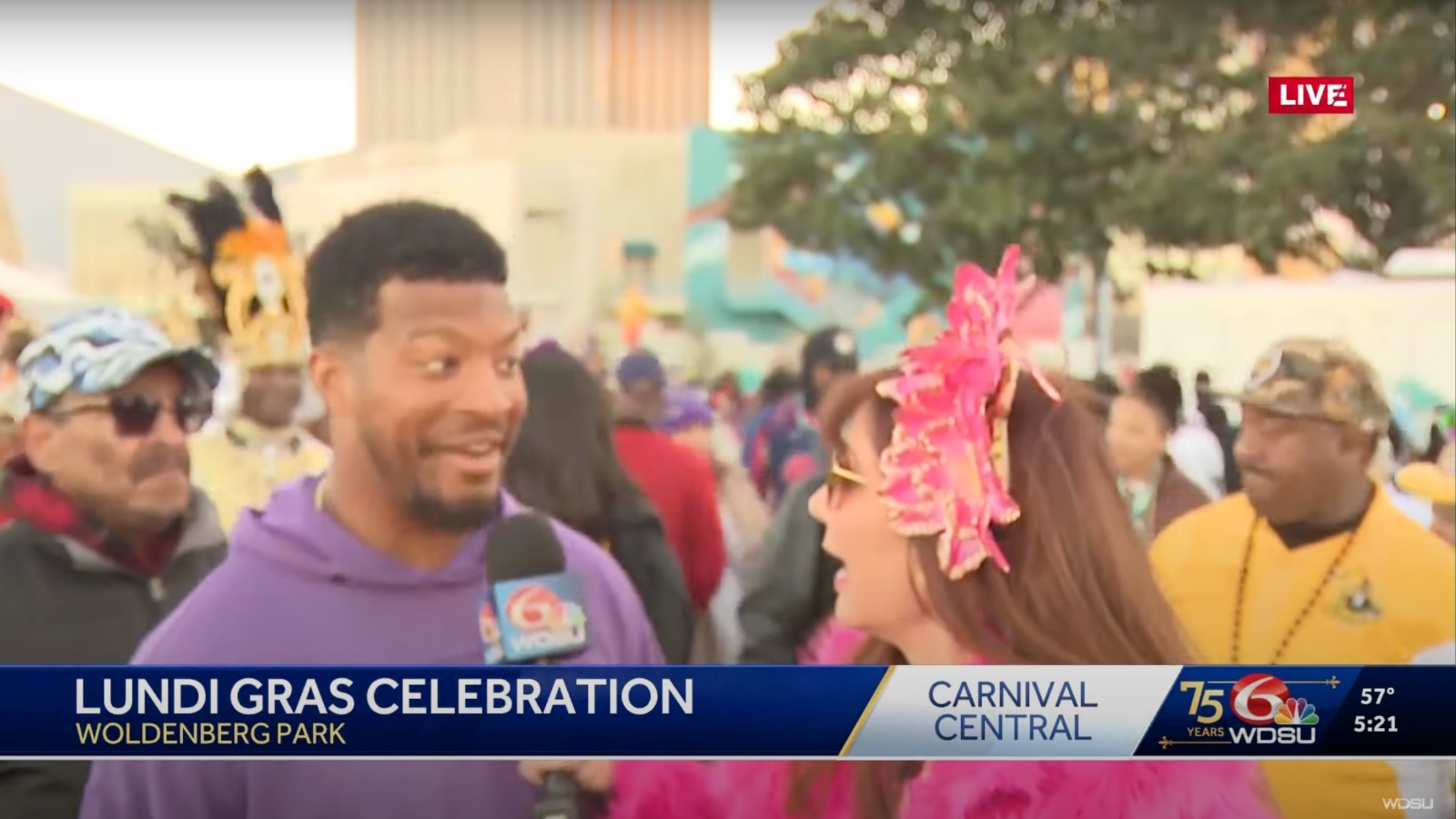 Jameis Winston at Mardi Gras Lundi Gras celebration