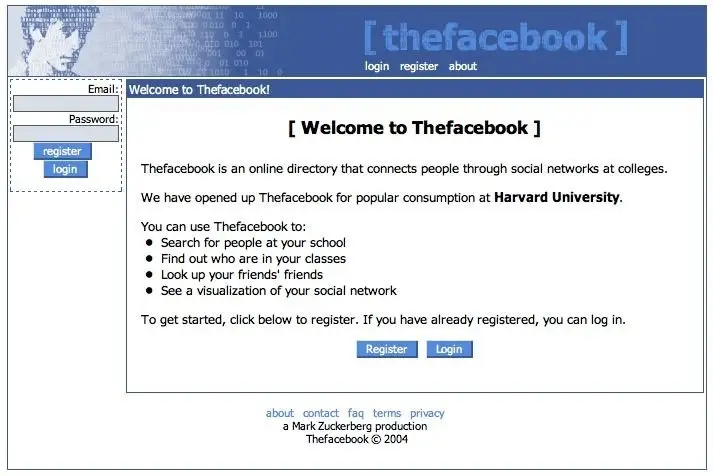 Original The Facebook login page
