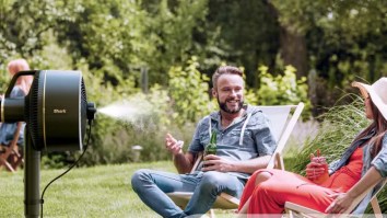Shark’s New FlexBreeze Fan Features A Misting Attachment To Transform Your Backyard Into A Summer Oasis