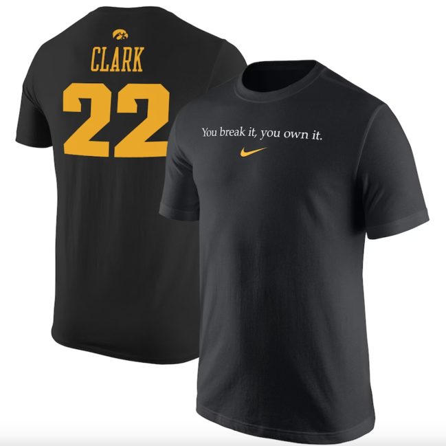 Fanatics Caitlin Clark Iowa Hawkeyes Nike Unisex Record Breaking T-Shirt