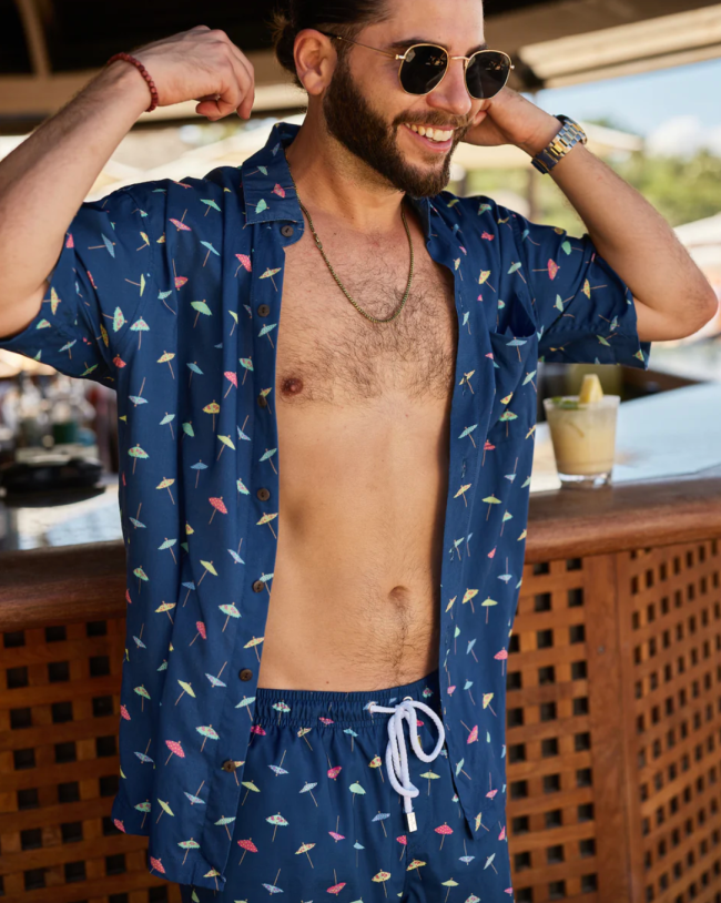 The Open Bar Short Sleeve Shirt; shop Hawaiian shirts and swim trunks at Kenny Flowers