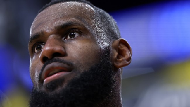 LeBron James on the court for the Los Angeles Lakers.