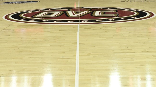 An OVC logo at midcourt.