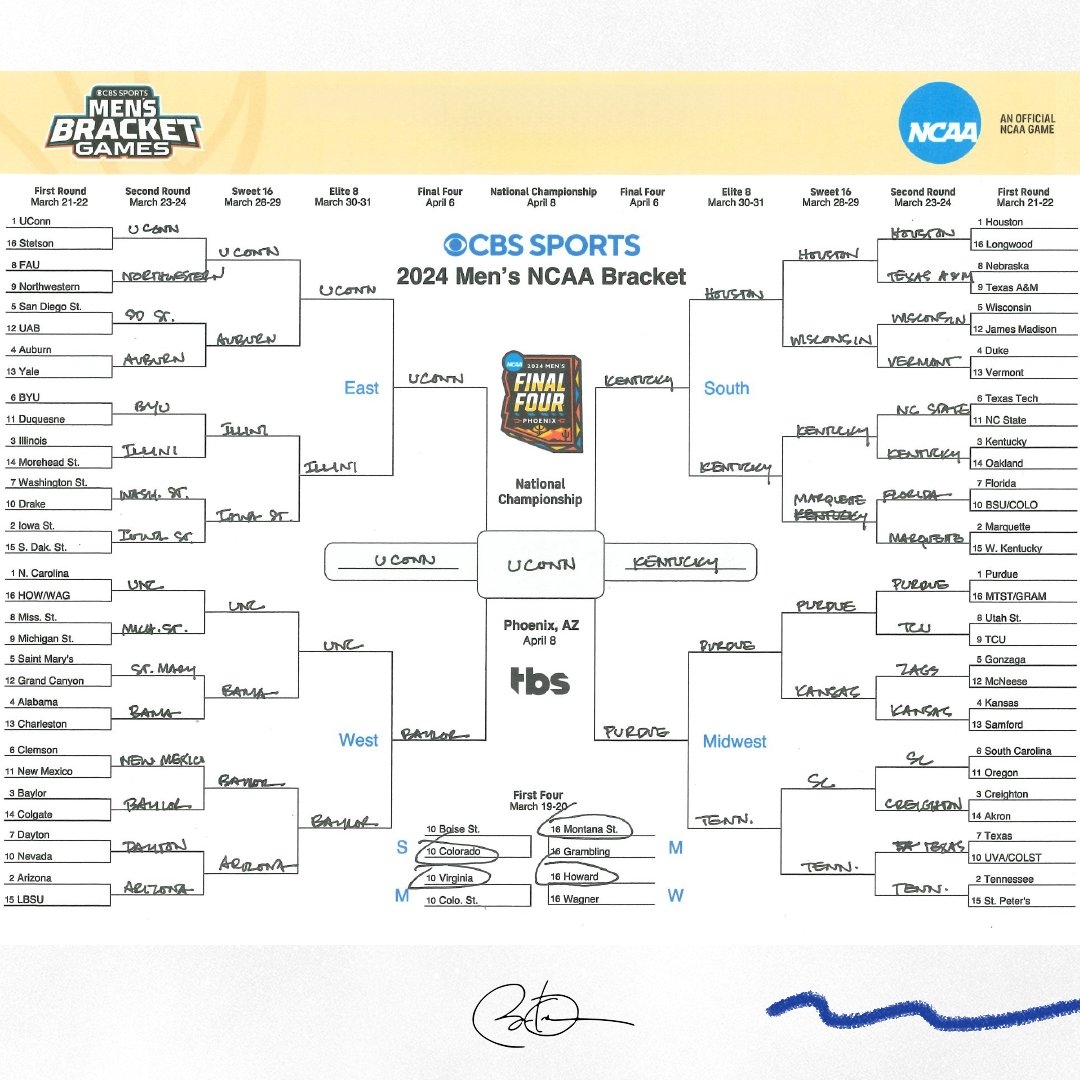 President Barack Obama men's NCAA tournament 2024 bracket