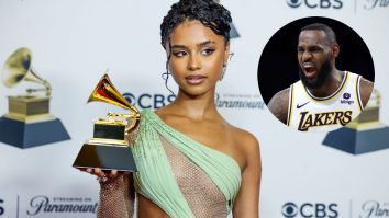 LeBron James Caught Flirting With 22-Year-Old Singer Tyla In The Middle Of A Lakers Game (Video)