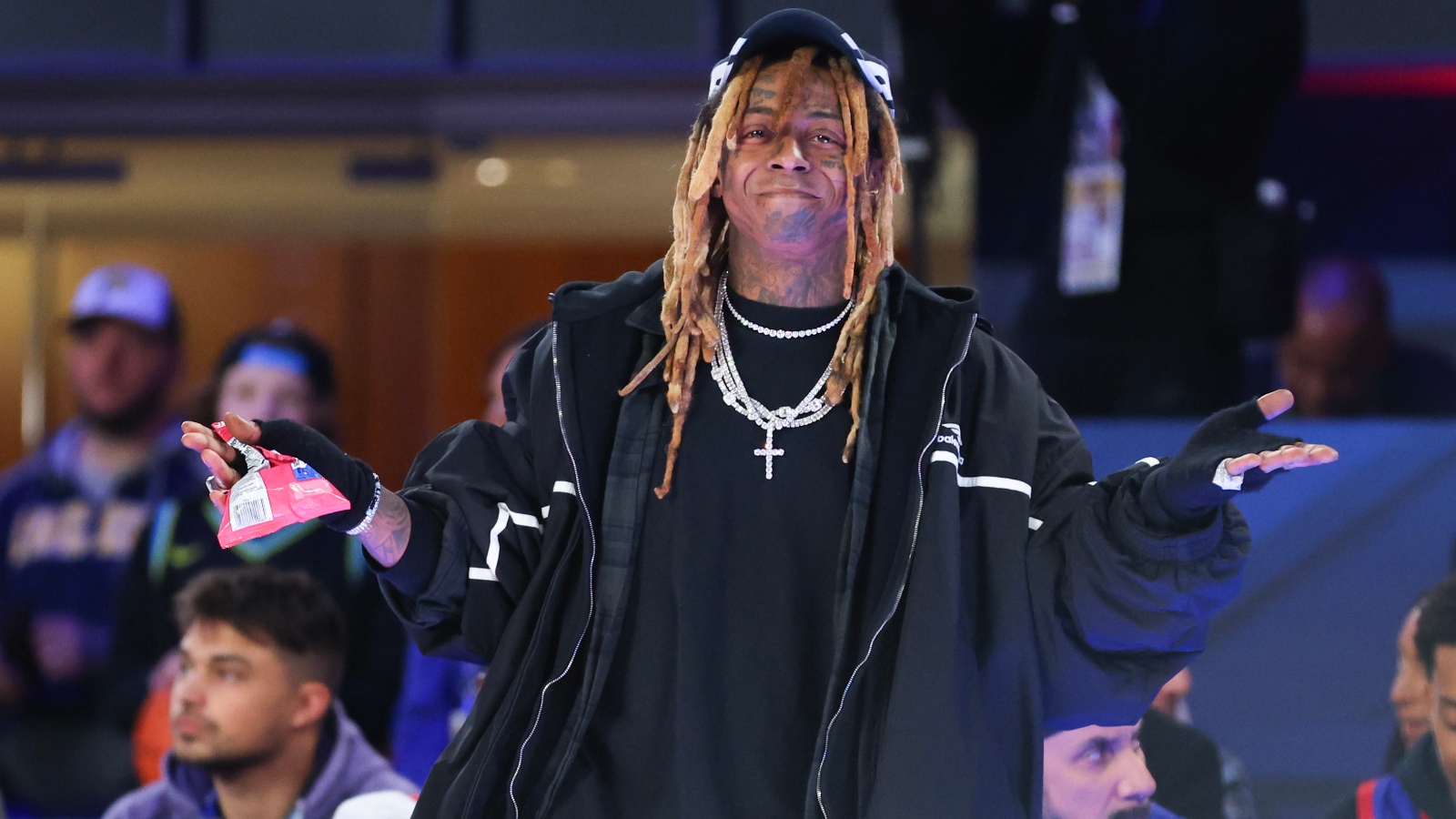 Lil Wayne on the NBA court