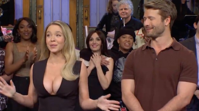 sydney sweeney and glen powell on saturday night live