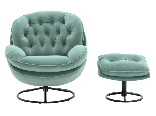 Accent Lounge Chair with Ottoman