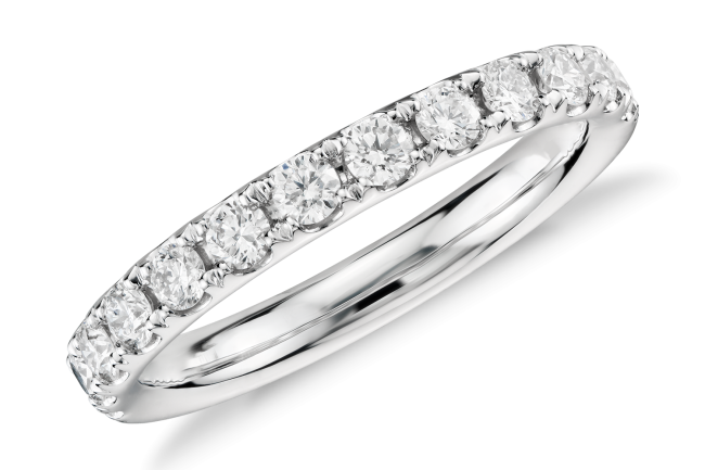Blue Nile Riviera Pavé Diamond Ring In Platinum for Mother's Day