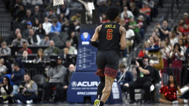 Bronny James on the court for USC.