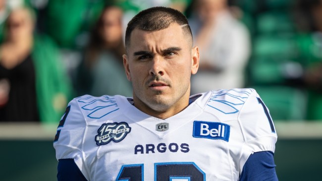 Toronto Argonauts QB Chad Kelly on the sidelines.
