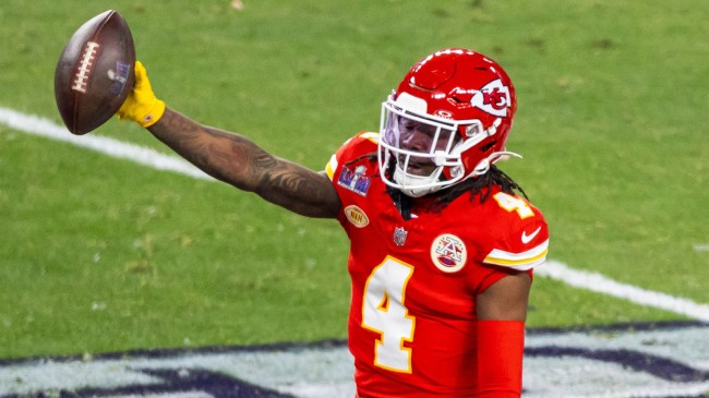 Kansas City Chiefs wide receiver Rashee Rice signals first down