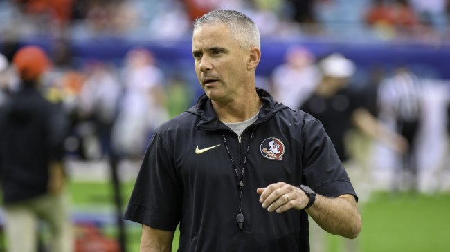 Mike Norvell on the field at the Orange Bowl.