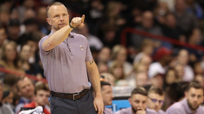Head coach Pat Kelsey on the sidelines during a College of Charleston basketball game.