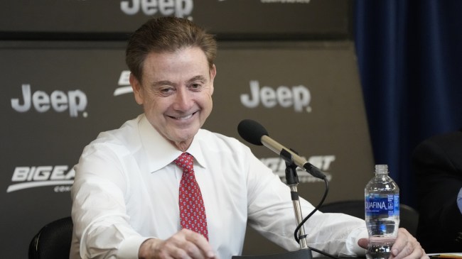 Rick Pitino speaks to the media.