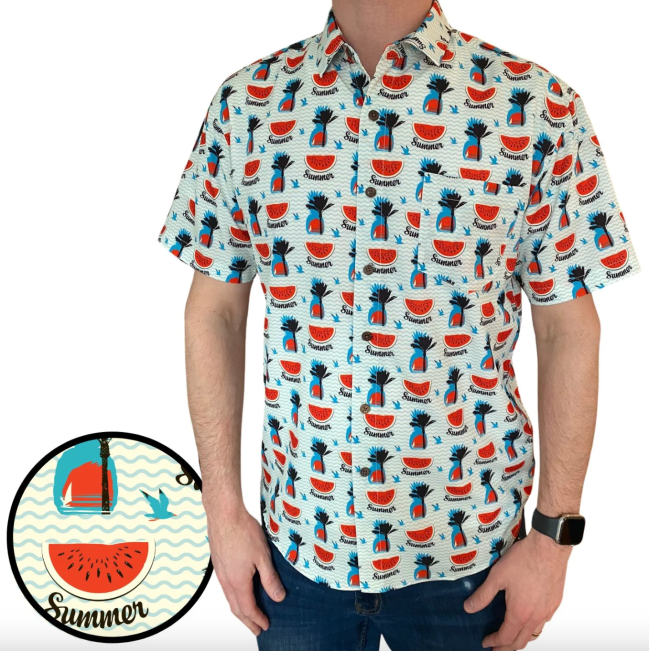 Watermelon Palms Hawaiian Shirt