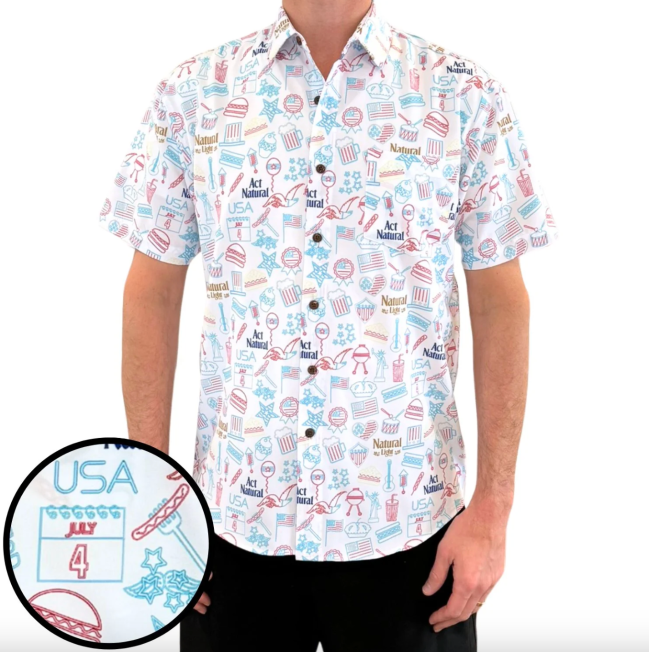 Tropical Bros Weekend BBQ Natural Light Hawaiian Shirt