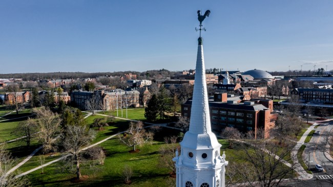 An aerial view of the UCONN campus.