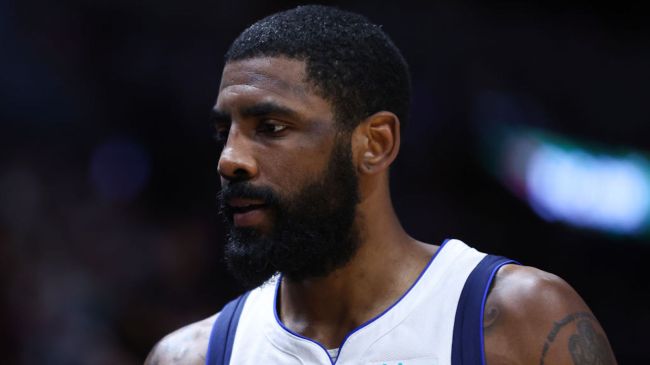 close up of dallas maverick point guard kyrie irving
