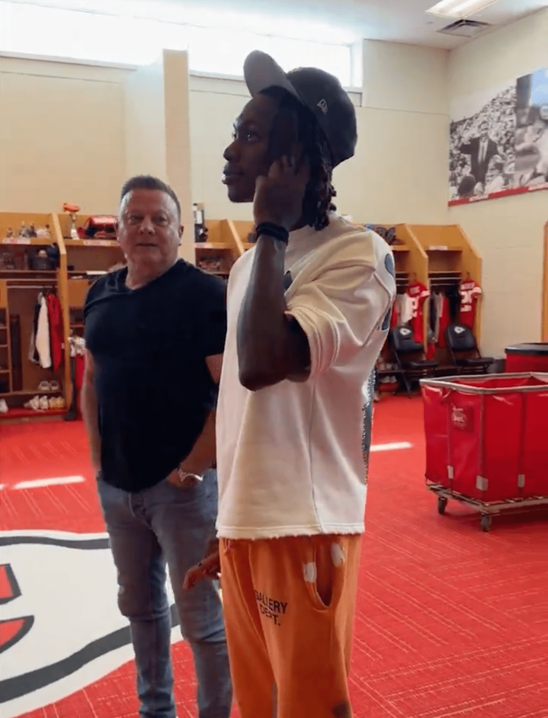 Xavier Worthy Kansas City Chiefs Locker Room