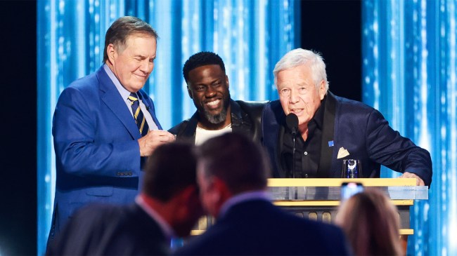 Bill Belichick Kevin Hart and Robert Kraft