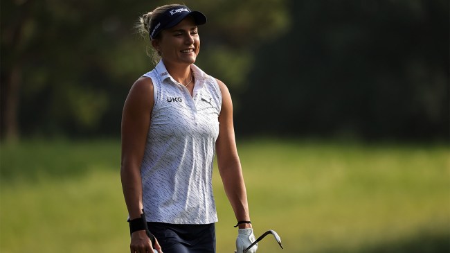 Lexi Thompson walks down fairway Chevron Championship