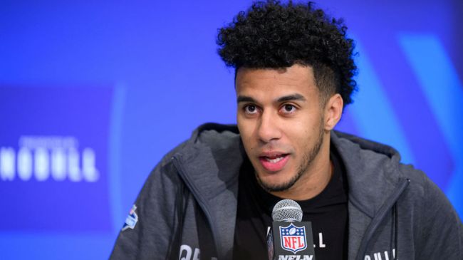 qb jordan travis speaking at the nfl combine