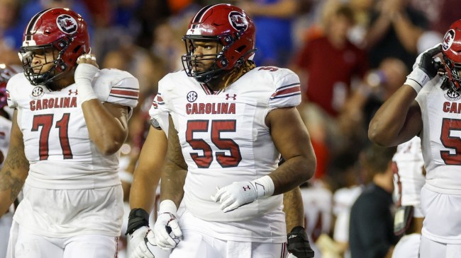 South Carolina Offensive lineman Jakai Moore on the field during a game vs. Florida.