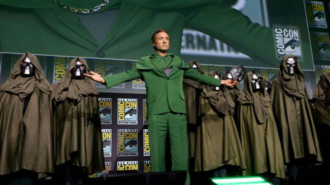 robert downey jr being revealed as doctor doom