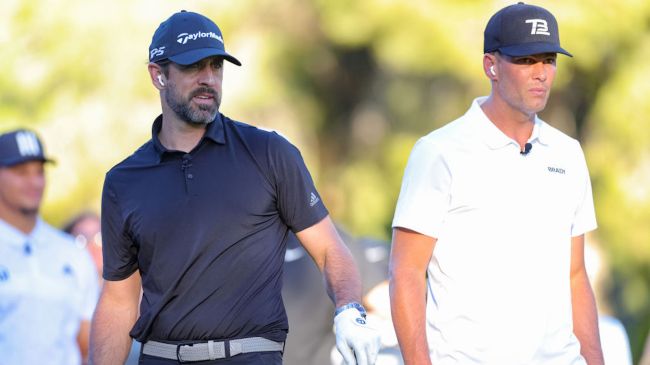 aaorn rodgers tom brady playing golf