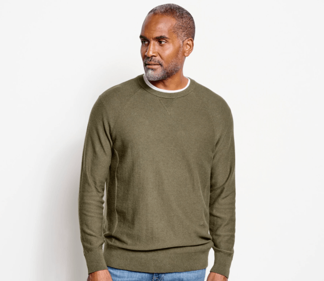 Cotton Cashmere Crew Sweater; shop outerwear during Orvis Fall Sale