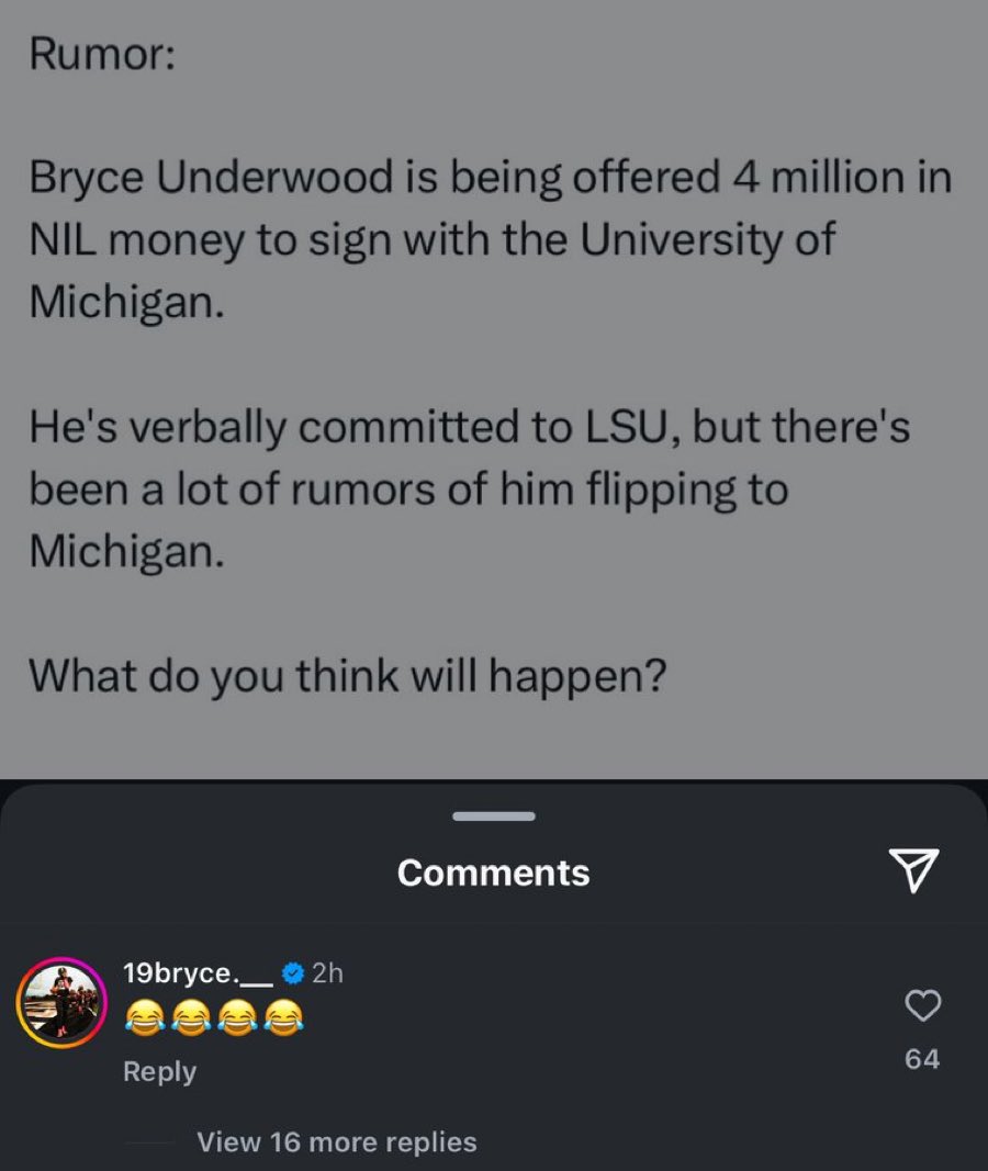 Bryce Underwood Michigan NIL $4 million
