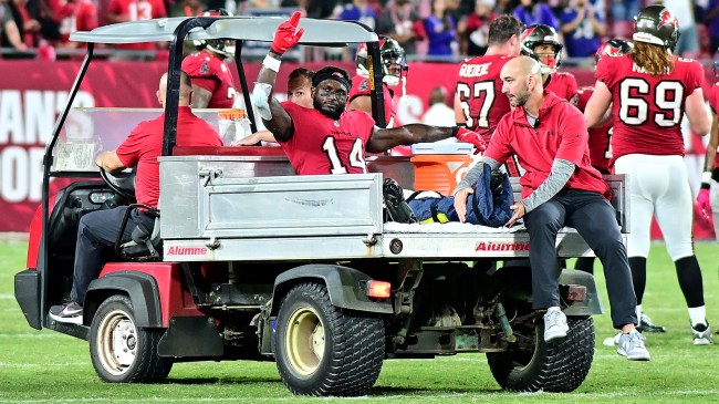 Chris Godwin on injury cart