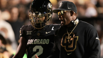 Deion Sanders Reacts To Being Accused Of Having ‘Heated’ Exchange With Son Shedeur Sanders On The Sideline