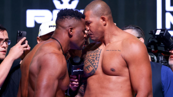 Francis Ngannou Looks Small Vs ‘Giant’ 6’8 Renan Ferreira In Their PFL Faceoff (Video)