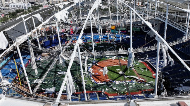Tampa Bay Rays stadium Tropicana Field after Hurricane Milton