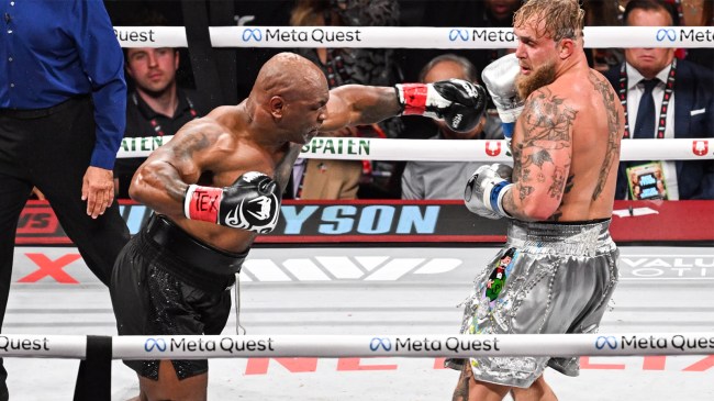 Mike Tyson and Jake Paul exchange punches