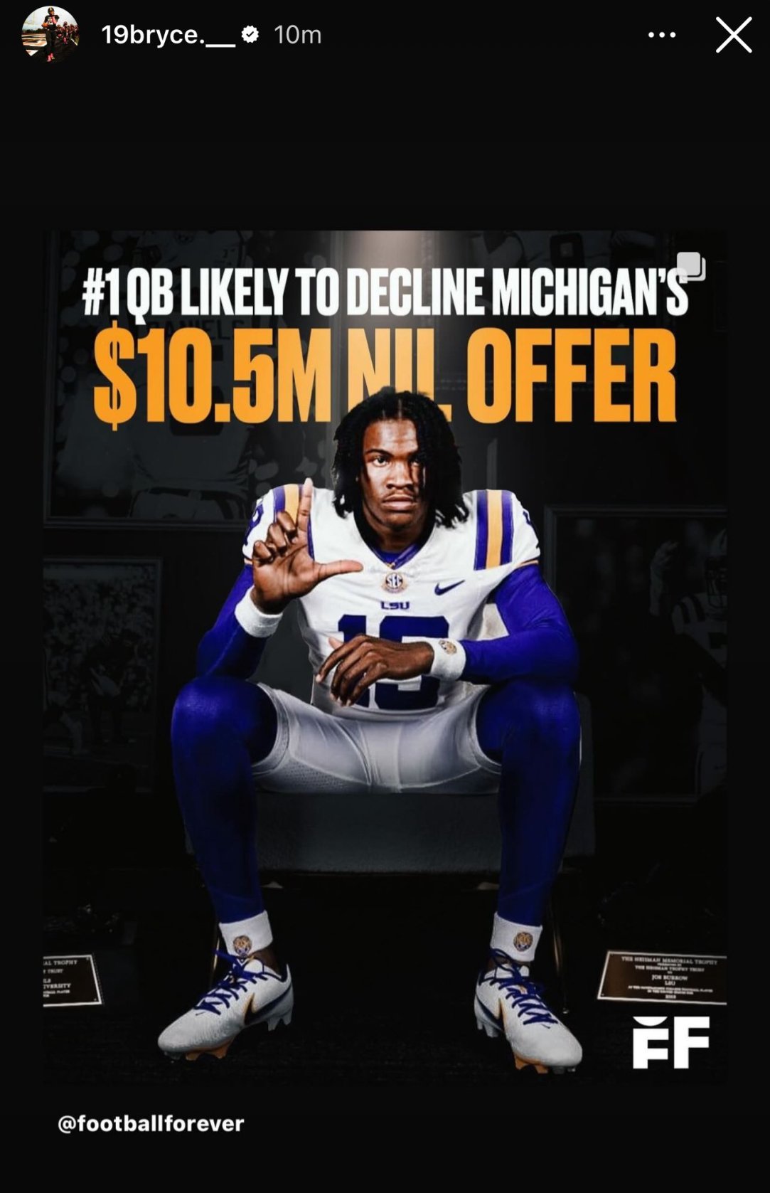 Bryce Underwood Decline Michigan NIL