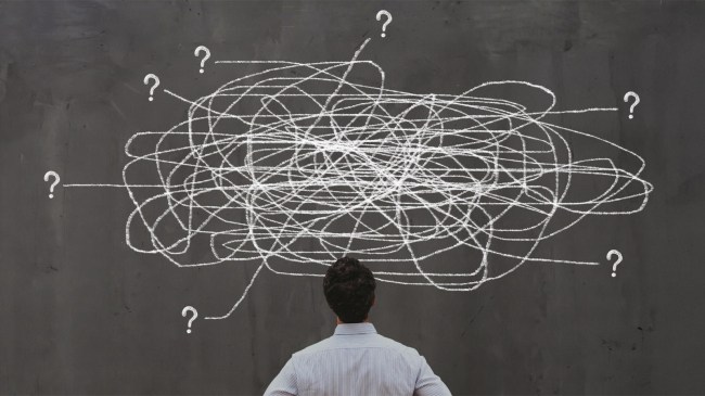 man looking for solution