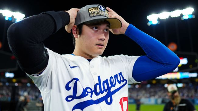 shohei ohtani after winning the world series