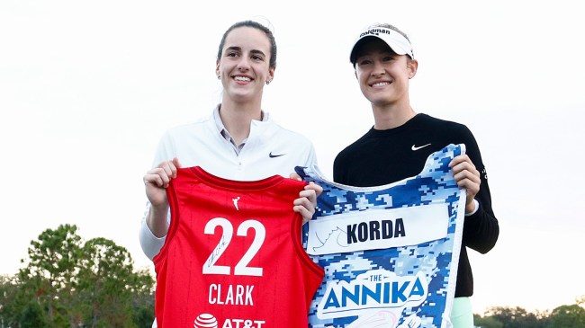Caitlin Clark and Nelly Korda pose for photo before Pro-Am at The ANNIKA