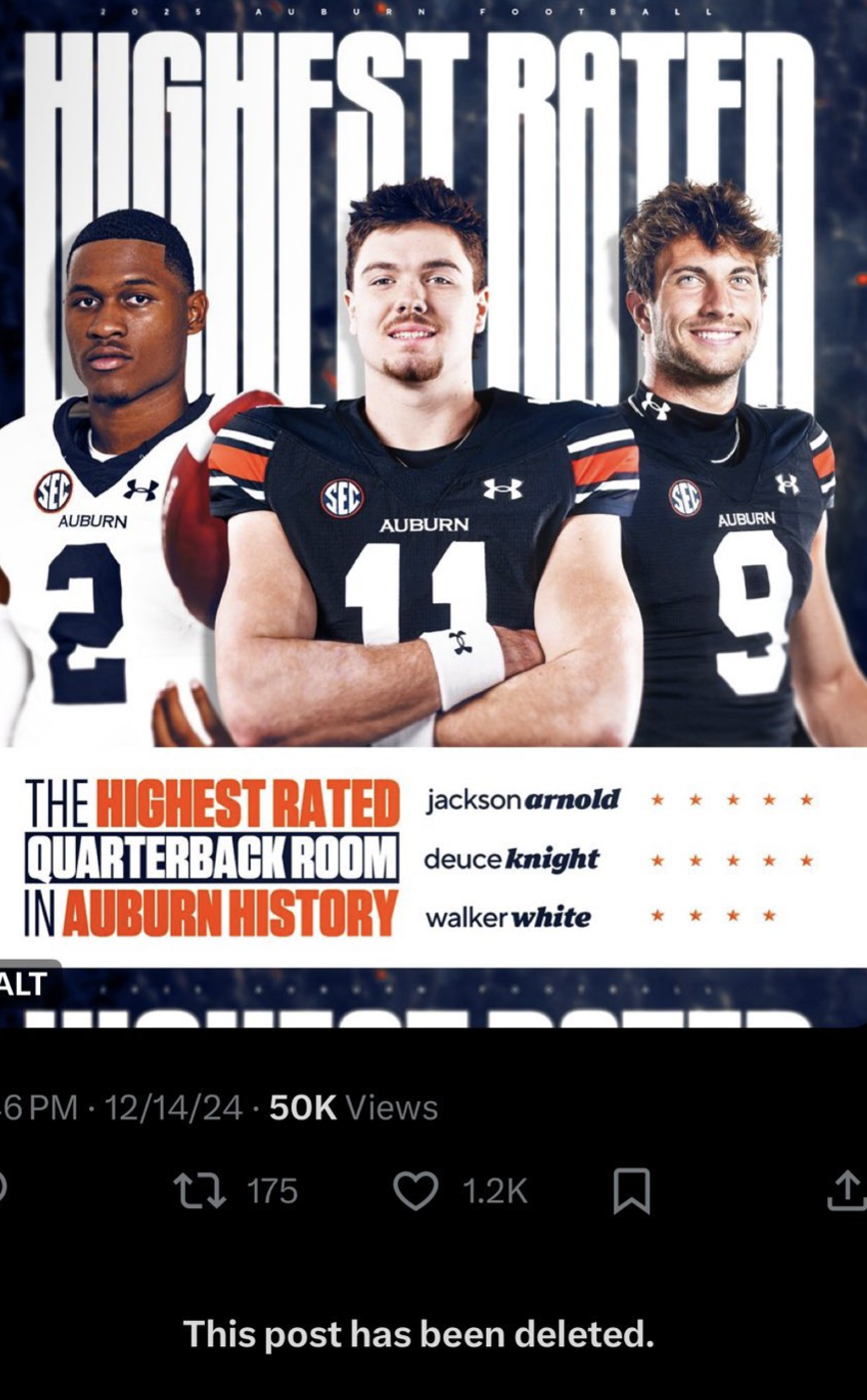Auburn Quarterback Post Delete