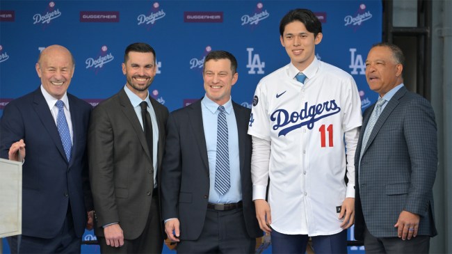 Los Angeles Dodgers general manager Brandon Gomes pitcher Roki Sasaki
