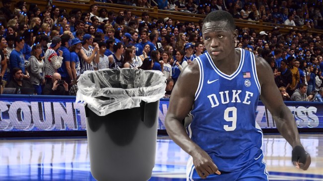 Duke center Khaman Maluach on the court.