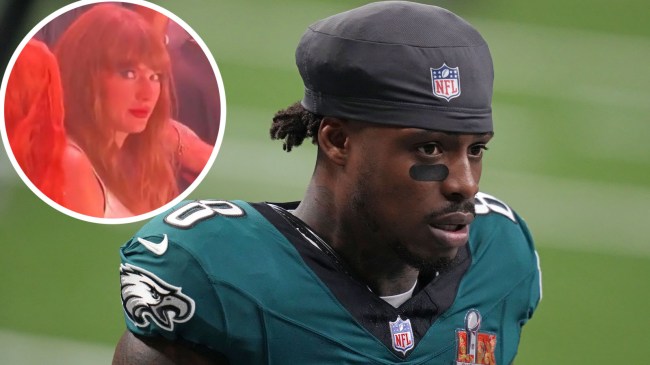 Feb 9, 2025; New Orleans, LA, USA; Philadelphia Eagles safety C.J. Gardner-Johnson (8) practices before Super Bowl LIX against the Kansas City Chiefs at Caesars Superdome. Mandatory Credit: Kirby Lee-Imagn Images