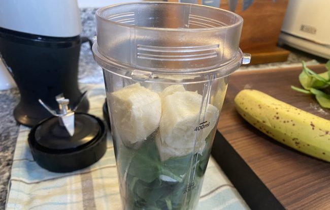 Adding banana to protein shake