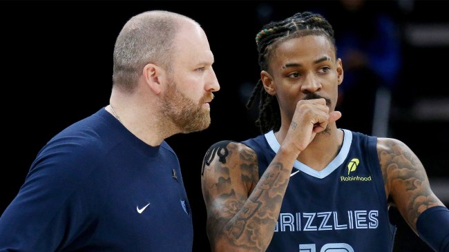 Grizzlies head coach Taylor Jenkins and Ja Morant